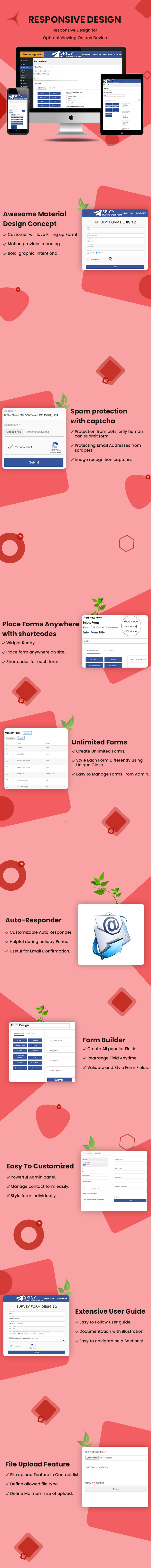 Material Based Spicy Form for Wordpress 6